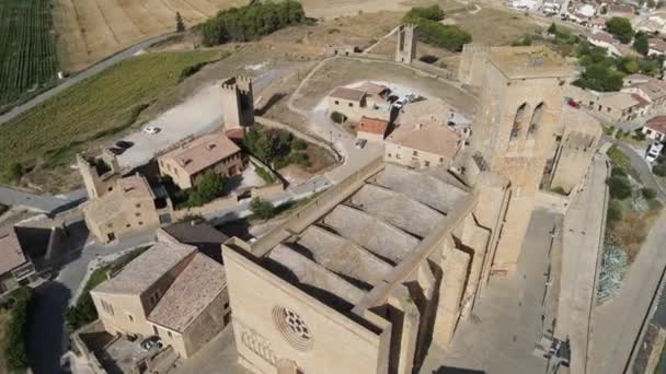 Torres Reneladas Igreja Artajona Navarra — Vídeo de Stock