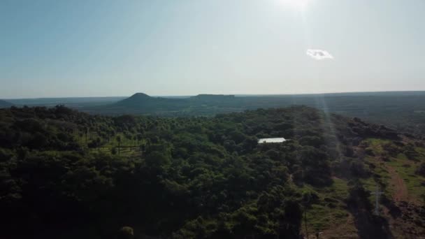 Flygdrönare Framåt Rörlig Bild Cerro Yaguaron Som Ligger Nordvästra Delen — Stockvideo