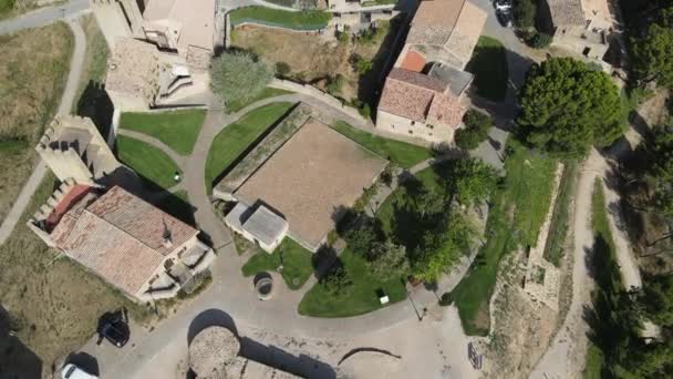 Artajona Nın Navarra Havadan Görünüşü Ortaçağ Alanı Alanları — Stok video