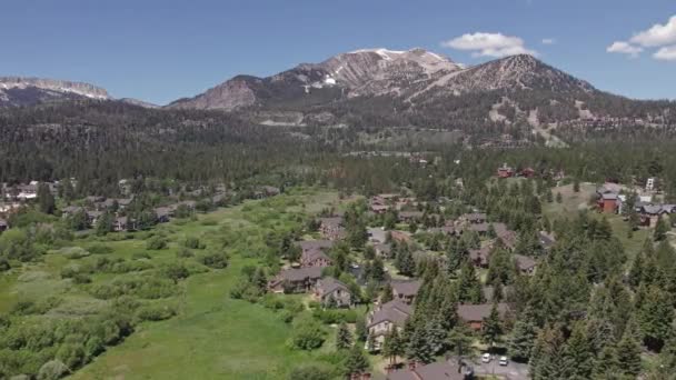 Drone Filmagem Pan Esquerda Bela Montanha Mammoth Verão Com Vista — Vídeo de Stock