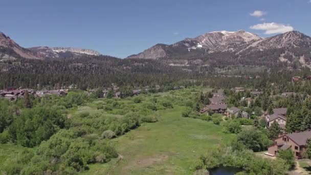 Cámara Imágenes Drones Inclinación Hacia Abajo Hermosa Montaña Mammoth Verano — Vídeos de Stock