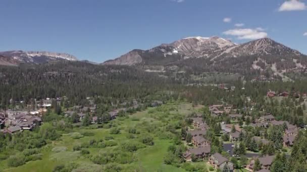 Drone Footage Camera Tilt Beautiful Mammoth Mountain Summertime View Lush — Stock Video