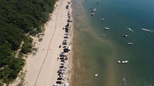 Summer Coastal View Nickel Beach Ontario Canada Sailboats Motorboats Water — Stock Video