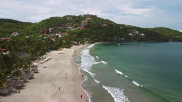 Hermoso Día Playa Mexicana Zihuatanejo — Vídeos de Stock