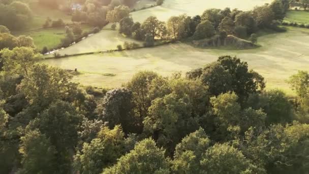 Ambleside Countryside Fields Aerial Lake District National Park Cumbria — Stockvideo