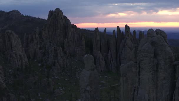 Luchtfoto Van Cathedral Spires Custer State Park South Dakota — Stockvideo