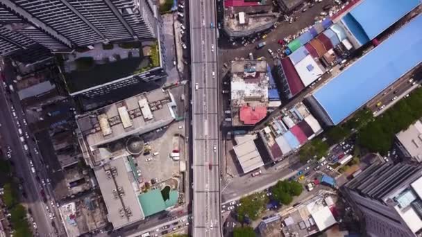 Drone Shots Kuala Lumpur Stadstrafik Och Gator Malaysia Uhd — Stockvideo
