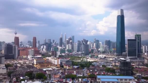 Drone Shots Kuala Lumpur City Skyline Skyscrapers Malaysia Uhd — Stock Video