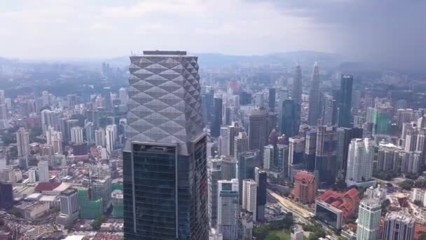 Fotos Aviones Tripulados Kuala Lumpur Skyline Con Rascacielos Malasia Uhd — Vídeo de stock