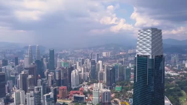 Drone Fotos Kuala Lumpur Skyline Com Arranha Céus Malásia Uhd — Vídeo de Stock