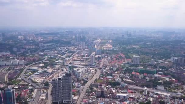 Drone Shots Kuala Lumpur Skyline Skyscrapers Malaysia Uhd — Stock Video