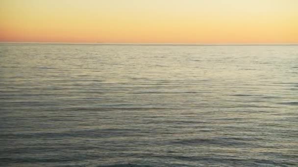 Orange Sunset Ocean Background Calm Sea Water Horizon Orange Sky — стокове відео