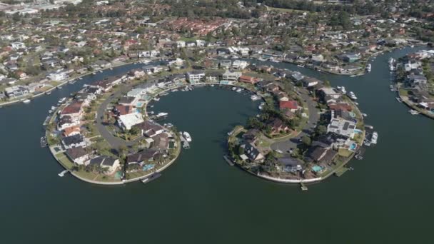 James Cook Island Modern Residential Houses Sydney Australia Aerial Cinematic — Stock Video