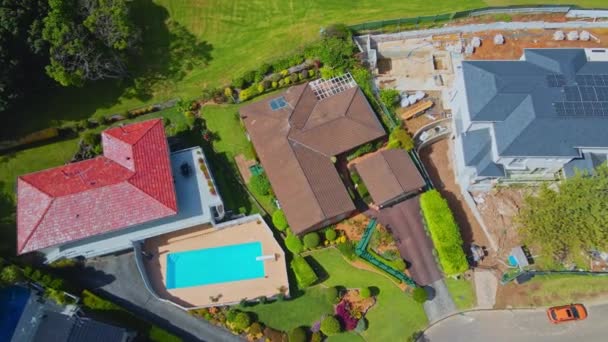 Drone Shot Van Huizen Golfbaan Sydney Australië — Stockvideo