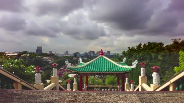 Con Vistas Ciudad Cebú Filipinas Desde Templo Taoísta Desde Alto — Vídeo de stock