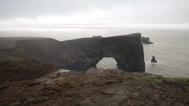 Dyrhlaey Synpunkt Island Med Timelapse — Stockvideo