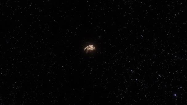 Vysoce Kvalitní Cgi Super Hladká Simulace Sledování Asteroidu Toutatis Razí — Stock video