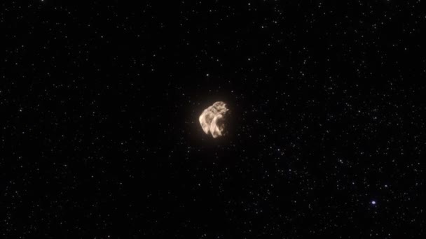 Simulación Cgi Alta Calidad Del Asteroide Toutatis Atravesando Campo Estelar — Vídeo de stock