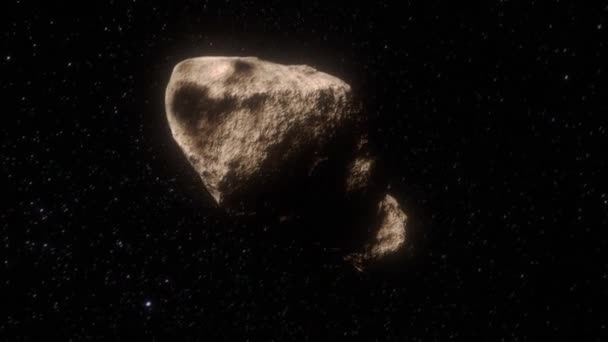 Vysoce Kvalitní Cgi Super Hladká Orbitální Simulace Asteroidu Toutatis Prodírá — Stock video