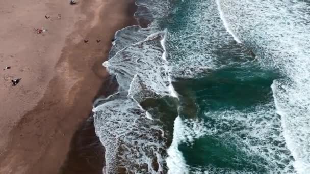 Vista Panorâmica Das Ondas Praia San Sebastian Cartagena Chile Dia — Vídeo de Stock