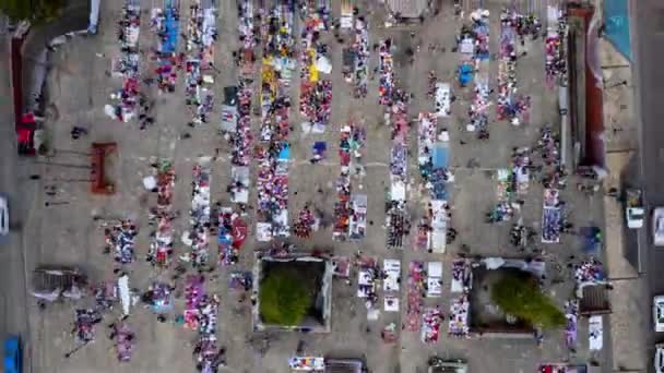 Tcenital Timelapse Traditionell Tianguis Och Gatumarknad San Cristobal Las Casas — Stockvideo