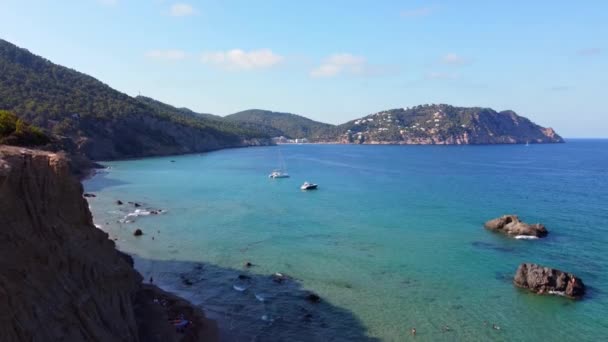 Ibiza Secret Top Ten Beaches Number One Breathtaking Air View — Vídeo de Stock