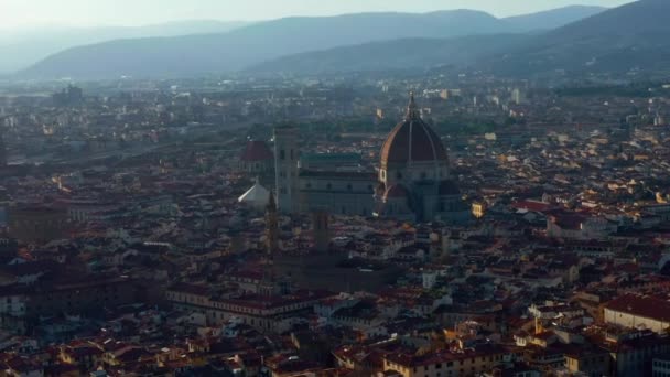 Struttura Iconica Del Duomo Firenze Con Paesaggio Urbano Rinascimentale Firenze — Video Stock