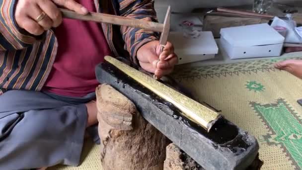 Processus Fabrication Sculpture Keris Keris Est Une Épée Traditionnelle Javanaise — Video