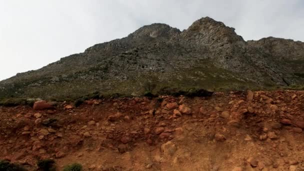 Exposed Soil Profile Clarence Drive Hottentots Holland Mountains — Stock Video