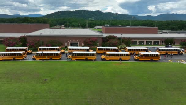 Linka Autobusu Nelsonské Střední Školy Veřejná Školská Doprava Americe — Stock video