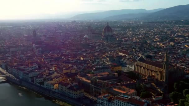 Florence City Nin Üzerinde Güzel Bir Gün Doğumu Talya Daki — Stok video