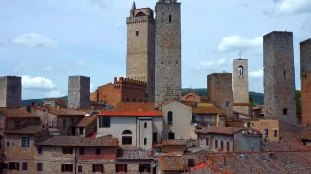 Torri San Gimignano Towering Medieval Townscape San Gimignano Tuscany Italy — 비디오