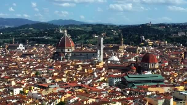 Florenz Stadt Mit Historischen Und Berühmten Kathedralen Und Kirchen Der — Stockvideo