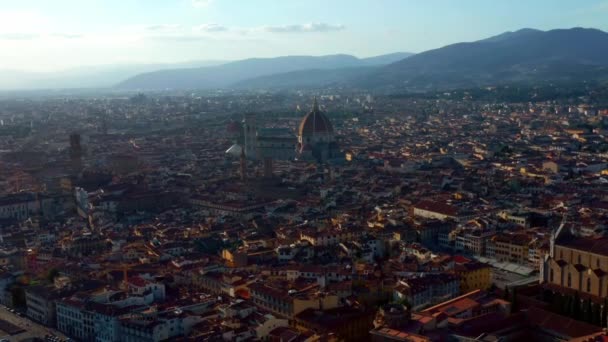 Cathedral Santa Maria Del Fiore Cityscape Views Florence Sunset Tuscany — Stock Video