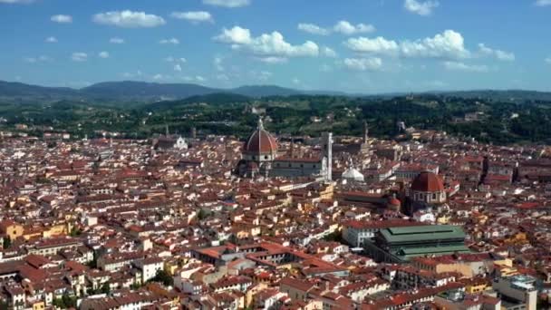 Dense Cityscape Florence Italy Europe Italian Architecture Aerial Panoramic — Stock Video