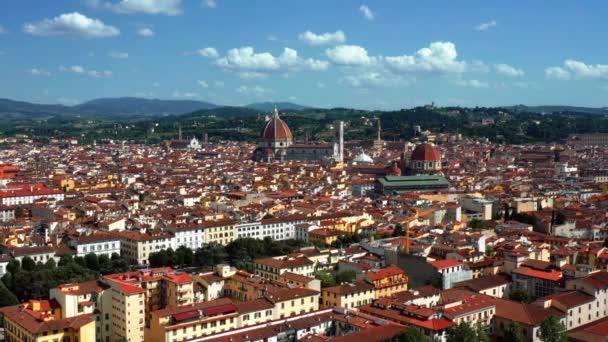 Florencia Paisaje Urbano Con Catedral Del Duomo Italia Tiro Con — Vídeos de Stock