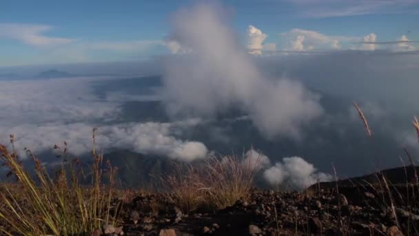 Time Lapse Luchtfoto Bij Caldera Batur Bali Indonesië — Stockvideo