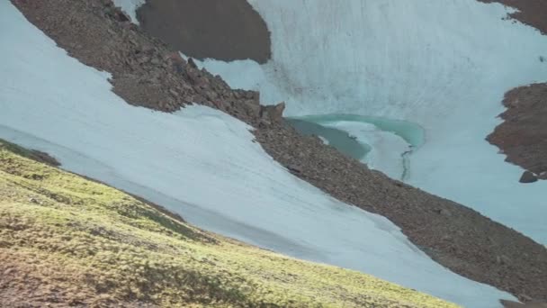 Tundra Snow Och Ice Lake Rocky Mountain National Park — Stockvideo