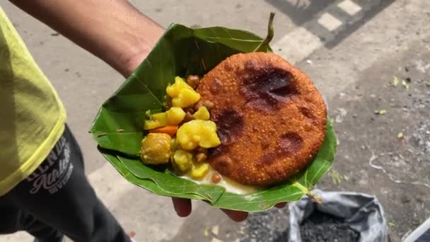 Bihari Dal Puri Paratha ミティラ料理またはカーナ — ストック動画