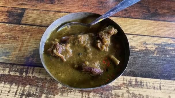 Mutton Curry Also Known Lamb Curry Goat Curry Kosha Mangsho — Stock Video