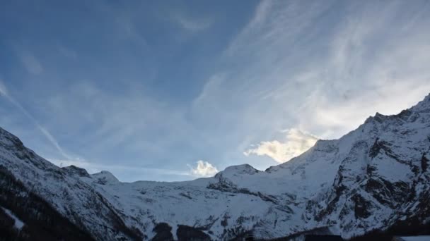 Timelapse Nagy Kilátás Nyílik Hegyekre Svájci Alpokban Saas Fee Rocky — Stock videók