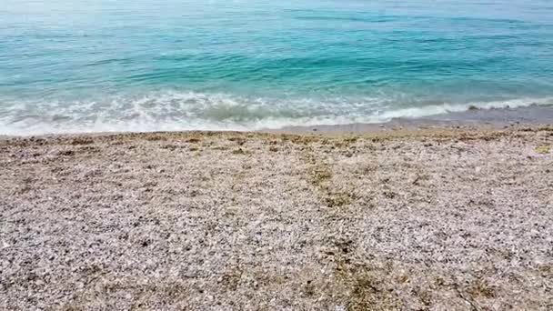 Waves Hitting Shore Albanian Riviera — Stock Video