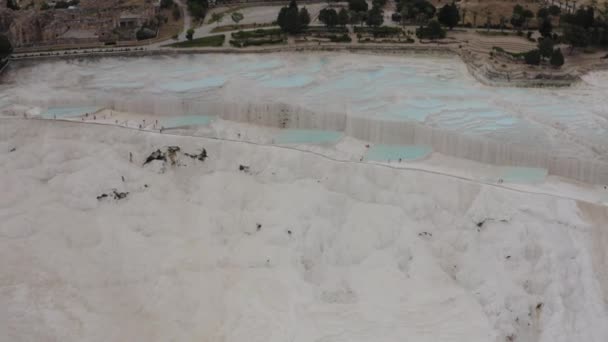 Pammukale White Termal Pool Natural Hot Spring Terrace Turkey 로부터 — 비디오