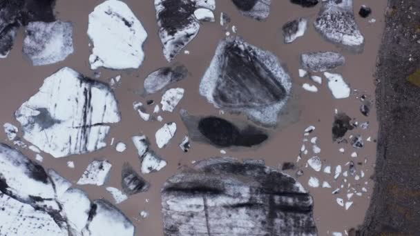 Top Icebergs Derretendo Lagoa Glacial Aquecimento Global — Vídeo de Stock