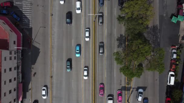 Overhead Skott Upptagen Väg Circuito Interior Avenue Mexico City — Stockvideo