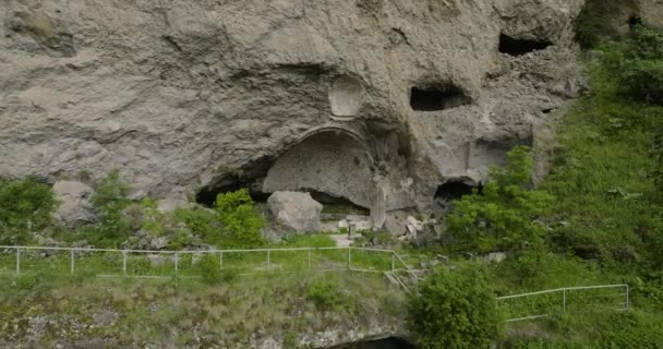 Vanis Kvabebi Caves Tunnels Vardzia Historical Architectural Museum Reserve Georgia — стокове відео