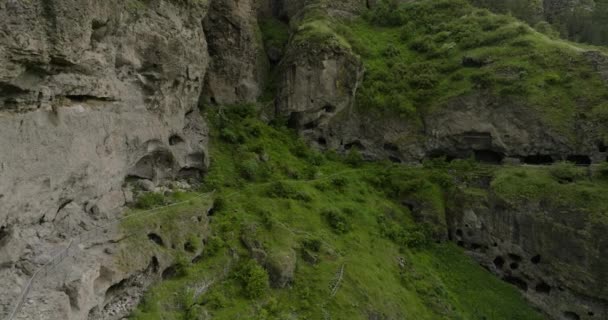 Schwenk Durch Das Vanis Kvabebi Kloster Und Die Höhlenstadt Der — Stockvideo