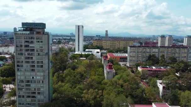 Slider Shot Beautiful Residential Area Decorated Trees Tlatelolco Mexico City — Stock Video
