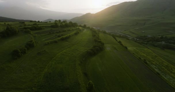 Вечно Зеленый Ландшафт Деревни Чобарети Южной Грузии Воздушный Дрон — стоковое видео