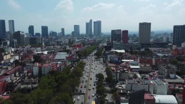 Drone Tiro Engarrafamento Circuito Avenida Interior Cidade México — Vídeo de Stock